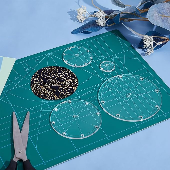 PH PandaHall 8pcs 4 Sizes Circle Template Sewing Rulers Set, 1/2/3/4inch - Image 5