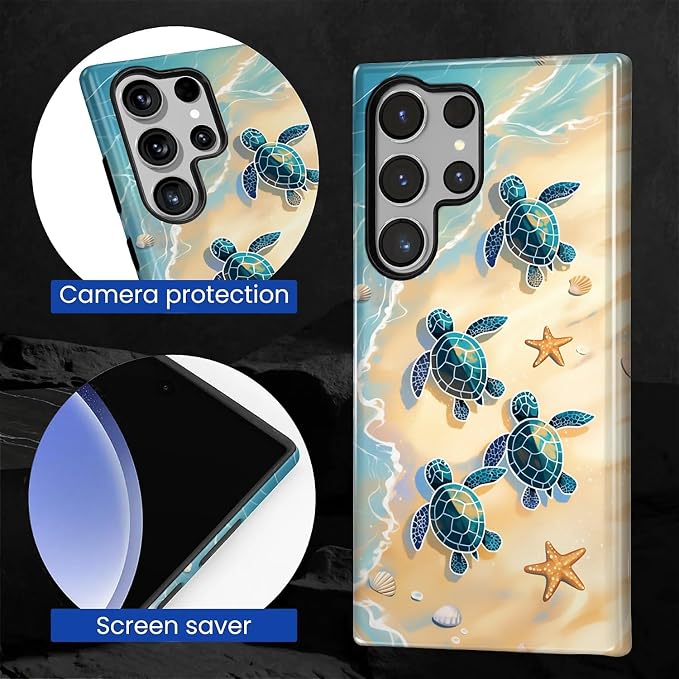 for Samsung Galaxy S24 Ultra Case, Sea Turtle Beach Pattern Glossy 2 in 1 - Image 7