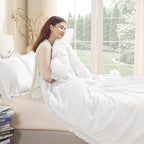 Andency White Comforter Set California King, Boho Tassel Lightweight Bedding - Image 8