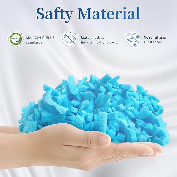Bean Bag Filler, 10lbs Shredded Memory Foam Filling, Soft Pillow Stuffing Bean - Image 2