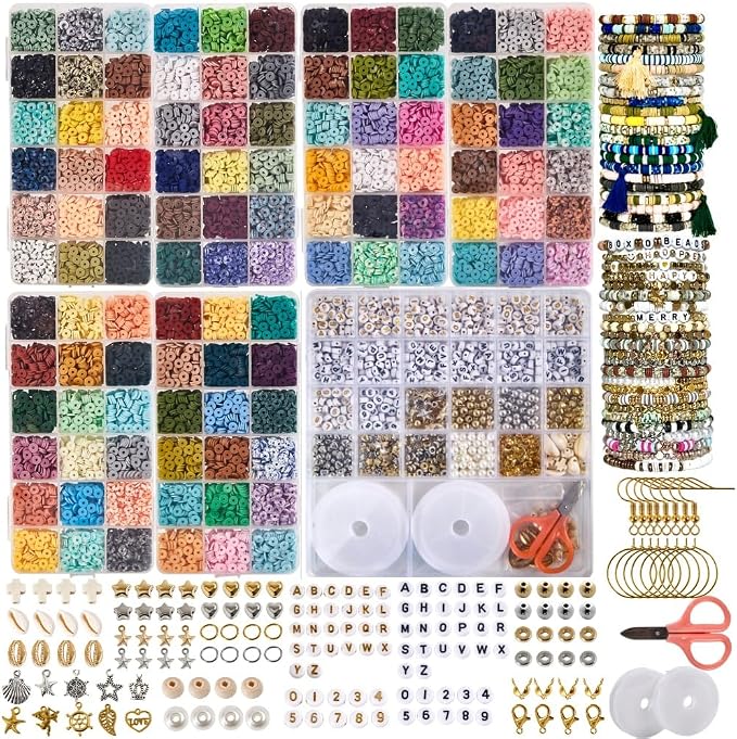 Box-O-Beads Earth Tones Clay Beads Bracelet Making Kit – 23, 550 Pieces Jewelry by FelixLeChef