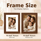 Solid Wood 6x8 Picture Frame Beaded Frame - Image 3