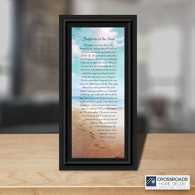 Footprints in the Sand Inspirational Wall Art, Beach Decor, Christian Gifts - Image 4