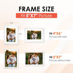 FIXSMITH 5x7 Picture Frame Set of 6, Display Pictures 4x6 - Image 2