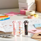 3Pcs Random Color Cat Claw Cute Glue Stick Kawaii Stationery Binding Tool - Image 3