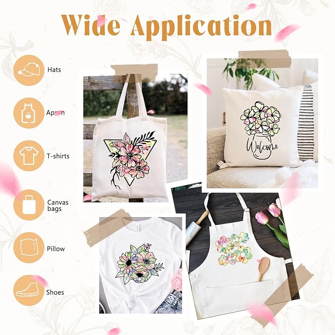 HTVSTD Floral HTV Heat Transfer Vinyl 10 Sheets 12×10in Iron on Vinyl | Flower - Image 6