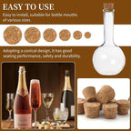 Natural Cork Stoppers for Bottles, Salt and Pepper DIY Projects, Airtight - Image 3