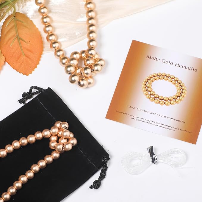 4mm Matte Gold Hematite Bead, 15-Inch Matte Round Loose Stone Beads - Image 2