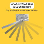 General Tools Angle Protractor #17 Stainless Steel Square Head - Image 4