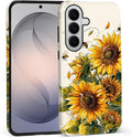 for Samsung Galaxy S26+ Case, Sunflowers Bees Pattern Glossy 2 in 1 Shockproof by Teonvpu