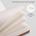 RETTACY Lined Journal Notebook, 192 Numbered Pages, A5 Size | Leather Hardcover - Image 3