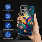 for Samsung Galaxy S25 FE Case, Stained Glass Hummingbird Pattern Glossy 2 in 1 - Image 5