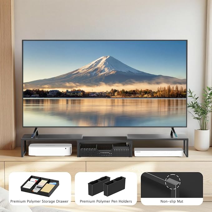 OPNICE Desk Organizers and Accessories, Dual Monitor Stand Riser - Image 8