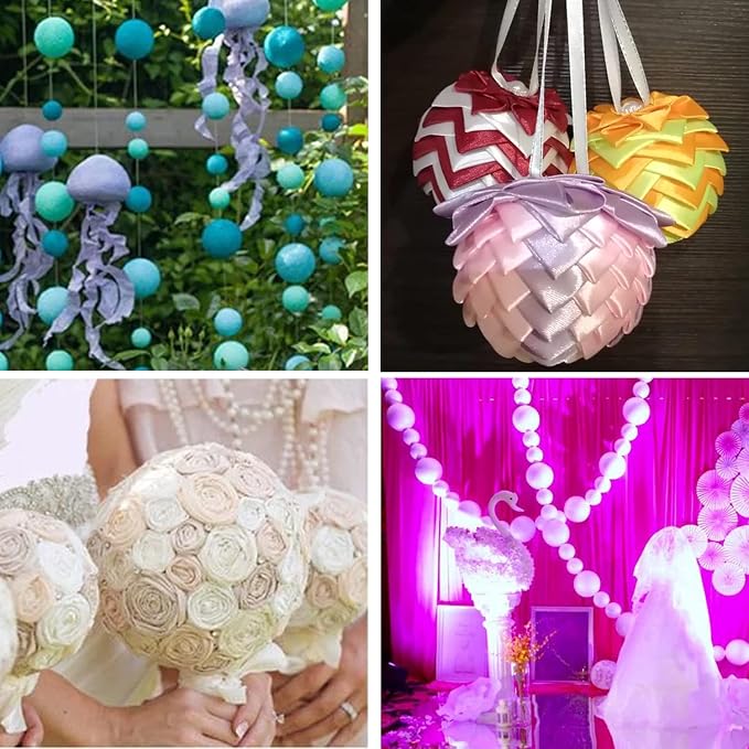 hesmartly 50 Pack Craft Foam Balls, 5 Sizes Foam Balls and 2 Pieces Painting - Image 4
