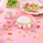 FASHEWELRY 80Pcs Glass Flower Charms Colorful Tulip - Image 3