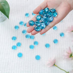 CYS EXCEL Light Blue Glass Gemstone Beads Vase Fillers Flat Marble Beads - Image 4
