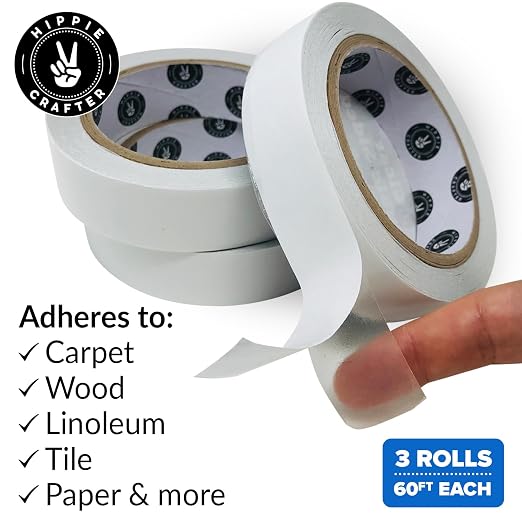 HIPPIE CRAFTER Clear Double Sided Tape, 1 Inch Wide Heavy-Duty Adhesive - Image 2