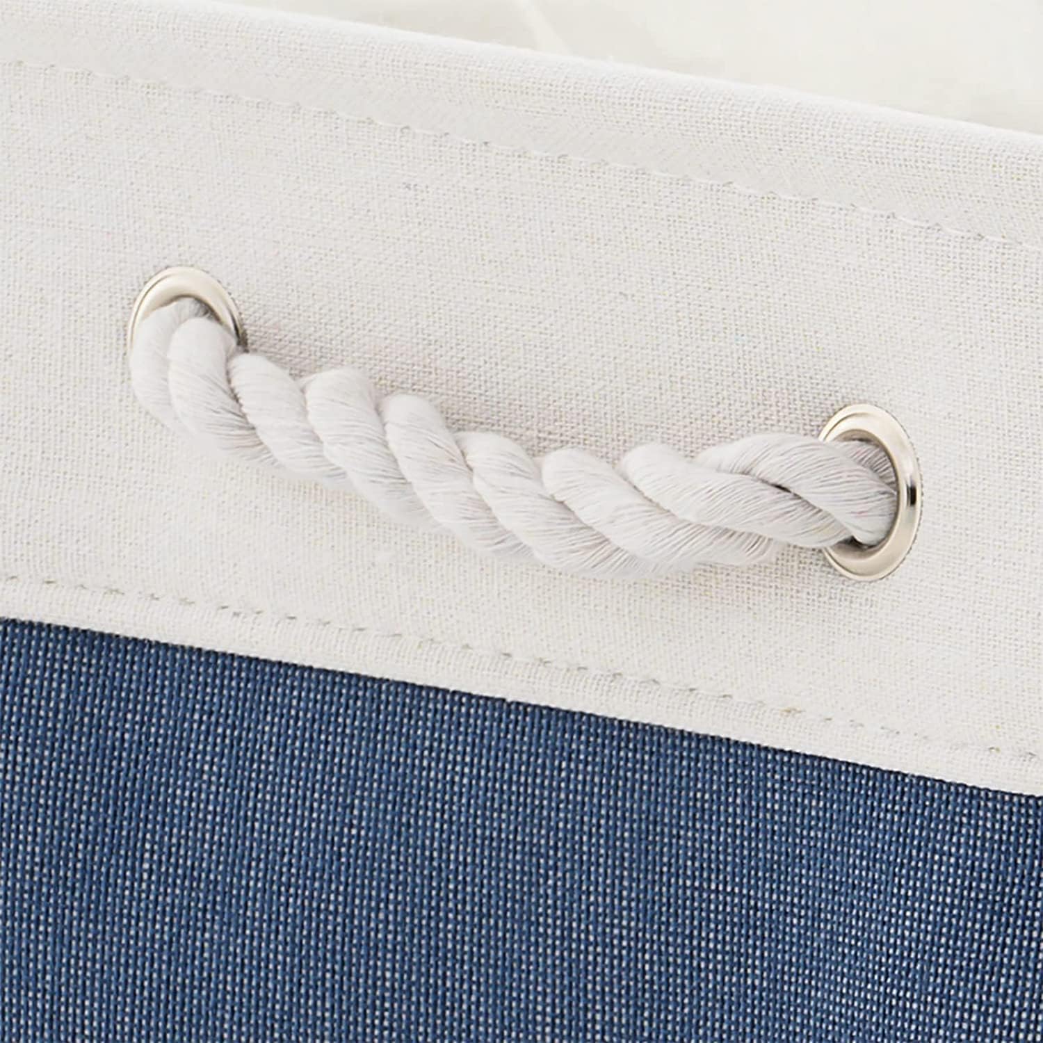 TheWarmHome Storage Bins for Shelves - 1 Pack 15.7x11.8x8.3 inch Fabric Storage Cubes, Storage Basket for Organizing Gift Laundry Cloth Toy Room (White & Jean Blue)