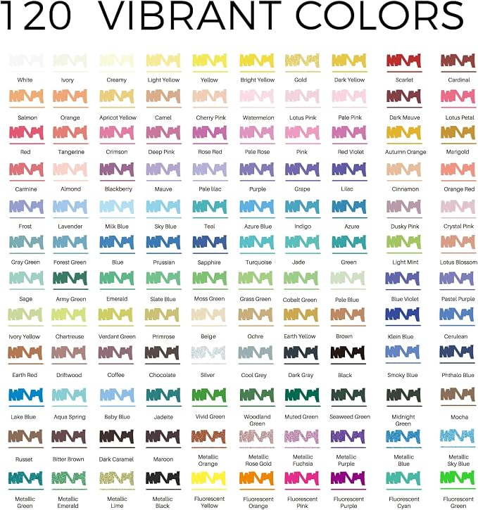 Artecho Acrylic Paint Markers 120 Colors, Acrylic Paint Pens - Image 2