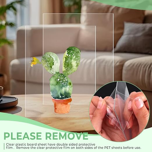 TKOnline 6 PCS Plexiglass Sheets, 8.5" x 11" x 0.04 Clear PET Sheet Panels - Image 5