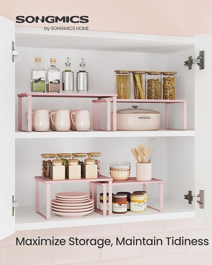 SONGMICS Cabinet Organizer Shelf, Kitchen Storage, Spice Rack, Expandable - Image 2