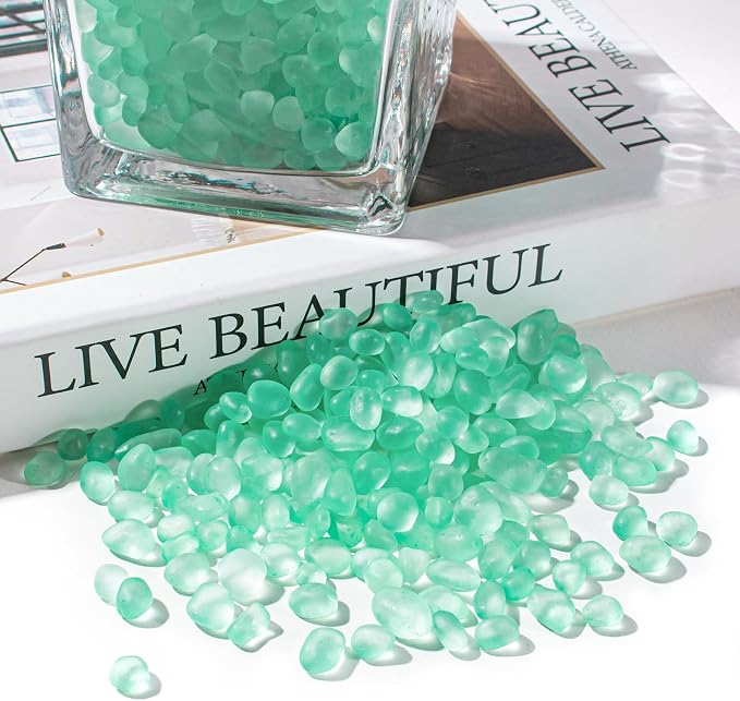 Keedolla 14 Oz Mint Green Sea Glass Stones Frosted Glass Pebbles Gemstones - Image 4