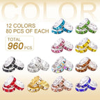 960 pcs 6mm Spacer Beads for Jewelry Making | Rondelle Bead Spacers Bulk - Image 2