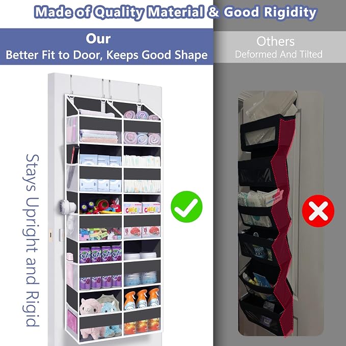 UVIAHOMI Heavy Duty Over The Door Organizer 5 Tiers, Extra Large Behind Door - Image 4