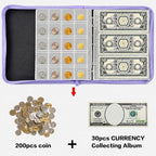 ANKHOH Zippered Coin Collection Book, 200 Pockets and 30 Bill Sleeves | PU - Image 3