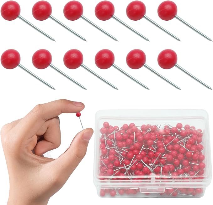 Red Map Pins, 1/8 Inch, For Travel Map, Bulletin Board, Cork Board, DIY Craft - Image 7