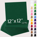 12"x12" Felt Sheets for Crafts, 2mm Stiff Felt Fabric 12 Pcs, Hunter Green | by AblemeDeco