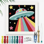Doodlream Space UFO Needle Kit for Beginner, 9.4"x 9.4" Rainbow Beam Punch by Doodlream