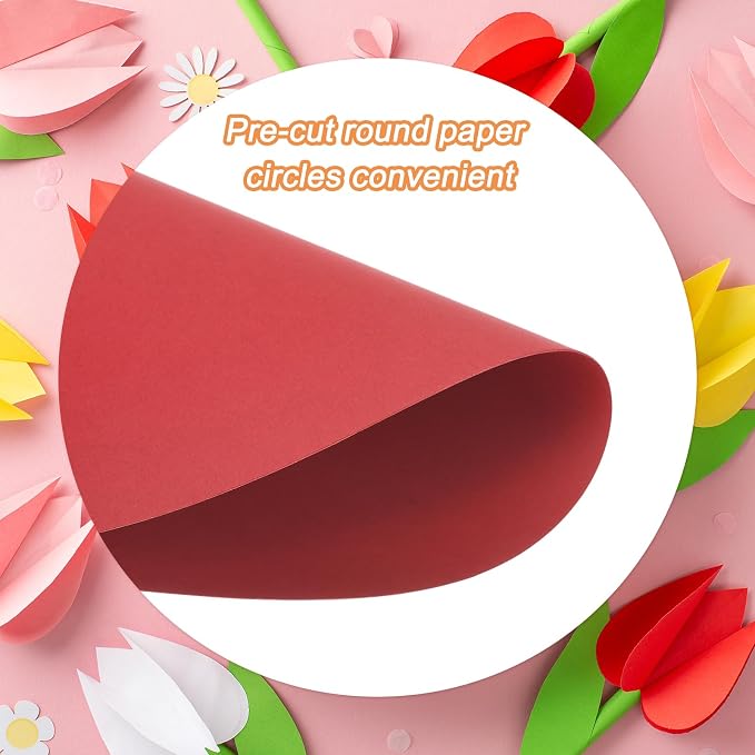 MECCANIXITY 60 PCS Red Color Circle Cutouts Paper 7 Inch Round Card Stock Thick - Image 3