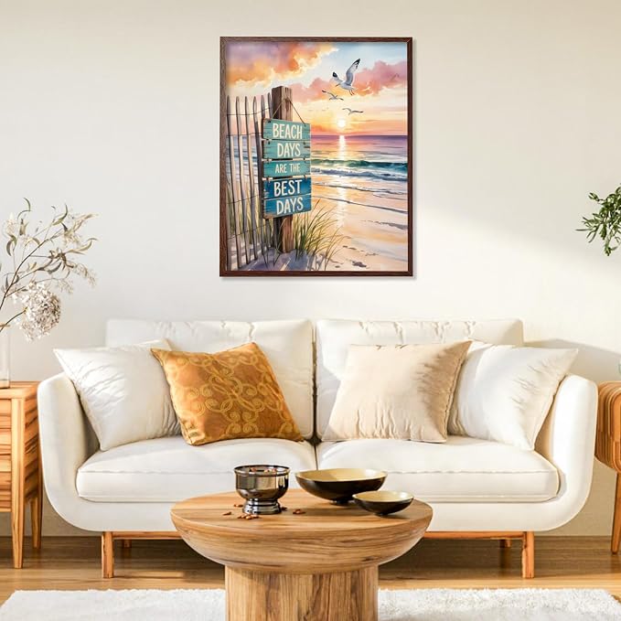 Paint by Numbers Kit for Adults, Beach DIY Acrylic Painting Kit, 16x20 Inch | - Image 2