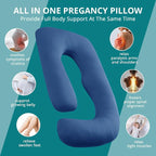 Sasttie Pregnancy Pillows for Sleeping, Jumbo U Shaped Cooling Full Body Pillow - Image 4