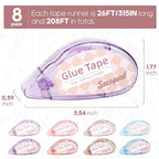 Secopad Scrapbook Tape, 8 Pack Double Sided Tape Roller - Image 6