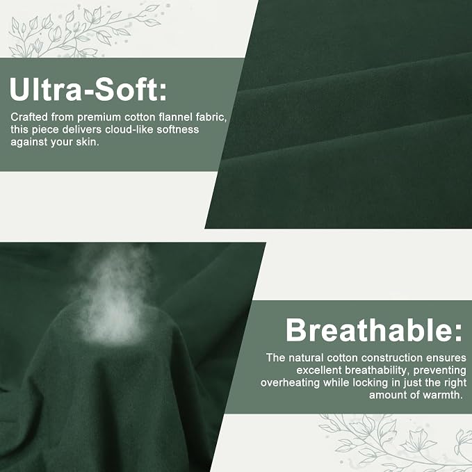 59”W Cotton Flannel Fabric, Super Soft 150GSM, Medium Weight Solid Arts & - Image 3