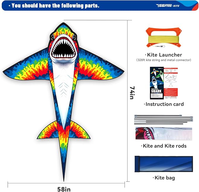 SGftre Complete Kite with Handle, Line & Accessories, Family Outdoor Activities - Image 3