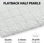 16500Pcs Half Pearls Beads for Crafting, Flat Back White Pearls 2-10mm Flatback - Image 3