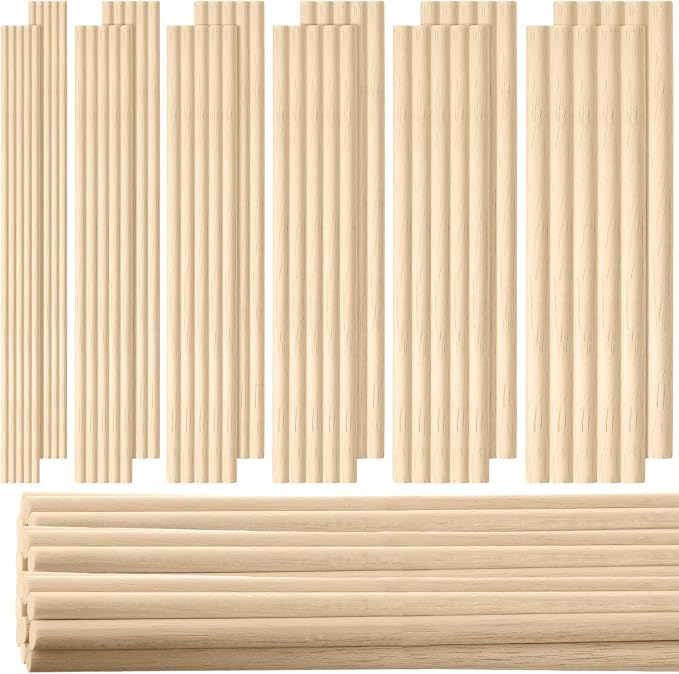 215 Pieces Balsa Wood Sticks Wooden Dowel Rods 1/8, 1/2 Inch Round Hardwood by Yulejo