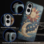 Case for Samsung Galaxy S25 Edge Case, Sun Moon Stars Faux Stained Glass Design - Image 5