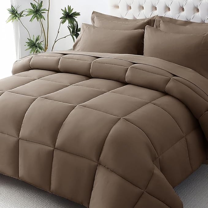 JOLLYVOGUE Full Comforter Set, Ultra-Soft Bed in a Bag Full Size 7 Pieces by JOLLYVOGUE