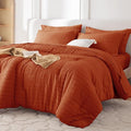 MUXHOMO 5 Pieces Twin Comforter Set, Seersucker Bed in a Bag Twin Size by MUXHOMO