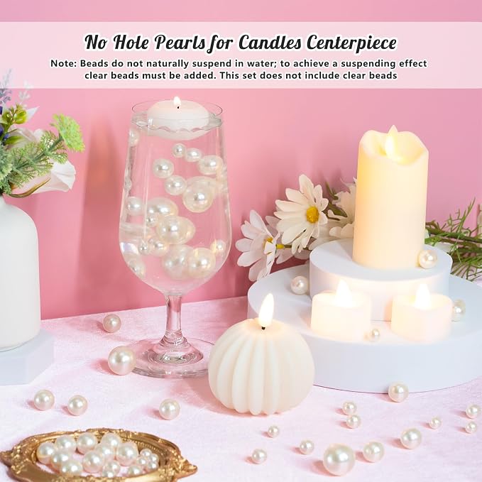 6000PCS Pearls for Crafting, Ivory No Hole Beads for Centerpieces Vases - Image 5