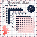 HunnmingRe 20 Pcs 10''x10'' Valentines Pink Quilting Fabric Square Bundle Love - Image 2