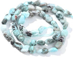 HAAMIIQII Natural Larimar Pebble Stone 5-8mm Small Irregular Freeform Tumbled by HAAMIIQII
