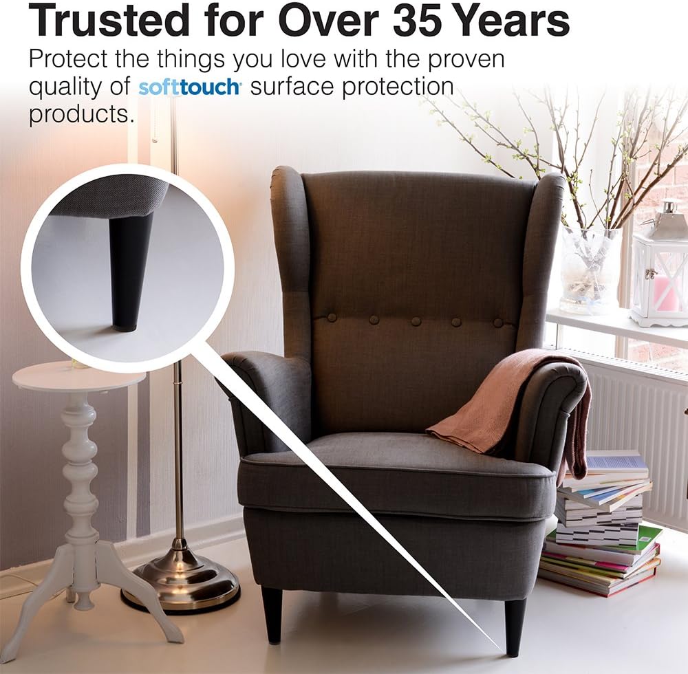 SOFTTOUCH 4723295N Heavy Duty 2 Inch Felt Furniture Pads to Protect Hardwood Floors from Scratches, Brown, 6 Count