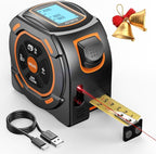 Laser Tape Measure 2-in-1, 197Ft Laser & 16Ft Digital Tape Measure | LCD Display by Elikliv