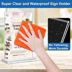 Acrylic Sign Holder 5.5 x 8.5, 10 Pack Double-Sided Stand up Table Top Clear - Image 3