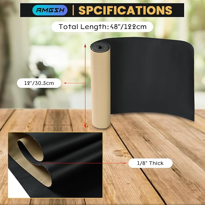 Sponge Neoprene with Adhesive Foam Rubber Sheet 1/8" Thick *12" Wide X 48" Long - Image 2